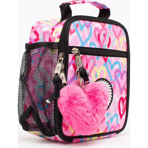 Saco Lanche Graffiti Hearts Rosa Hype