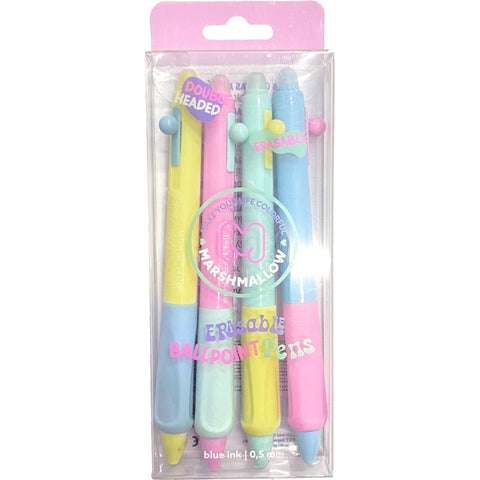 Esferográfica Tinta Apagavel Bicolor 4 Unidades Marshmallow