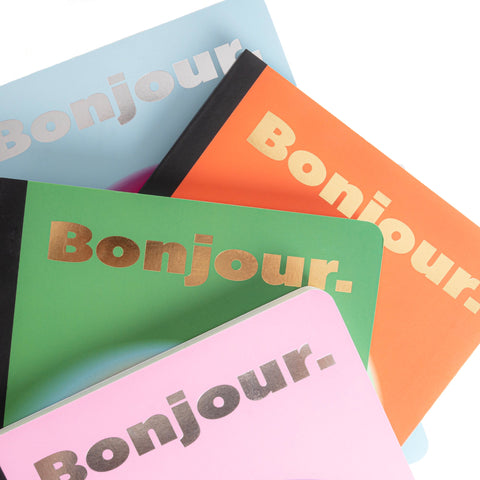 Caderno A5 - Bonjour Rosa Helio Ferretti