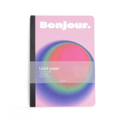 Caderno A5 - Bonjour Rosa Helio Ferretti