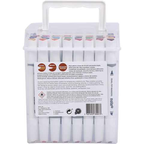 Marcadores de Colorir Base Álcool Ponta Dupla 48 Unidades Note!