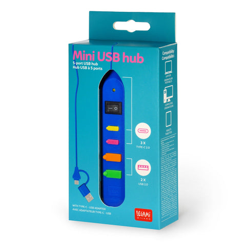 Hub USB De 5 Portas - Azul