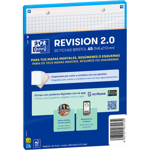 Flashcards 2.0 A5  30 Folhas Azul Turquesa Oxford