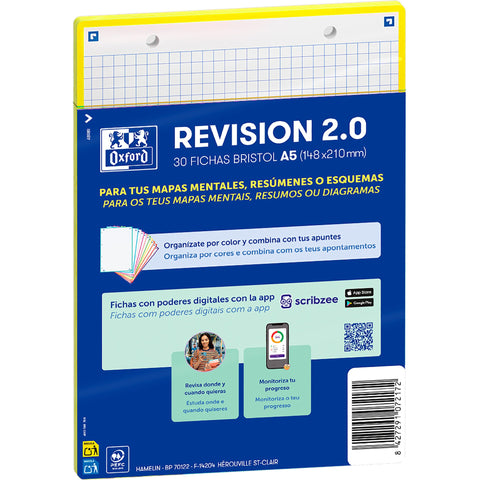 Flashcards 2.0 A5  30 Folhas Quadriculado Amarelo Oxford