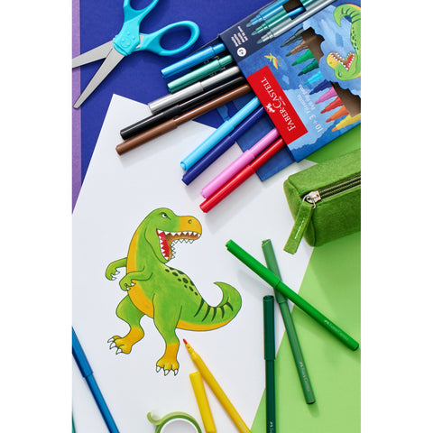 Marcadores de Colorir Edição Especial Dinossauro 18+6 Unidades Faber-Castell