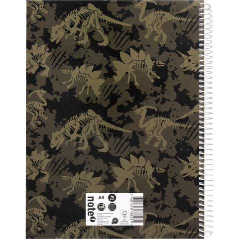 Caderno Espiral A4 Capa Dura Pautado 100 Folhas T-Rex Note!
