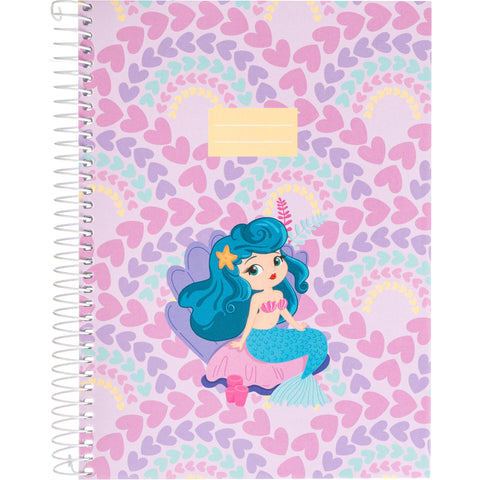Caderno Espiral A5 Capa Dura Pautado 100 Folhas Mermaid Note!