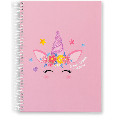 Caderno Espiral A5 Capa Dura Pautado 100 Folhas Unicorn Note!