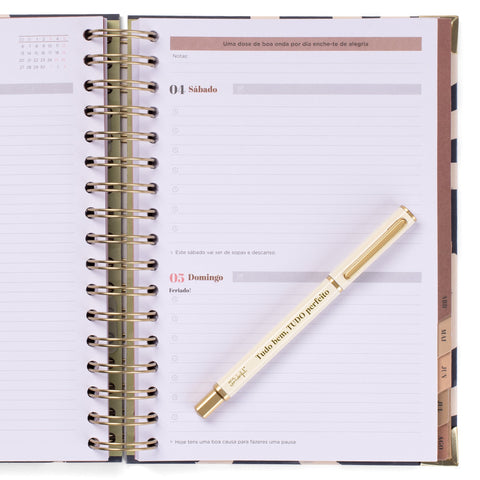 Conjunto Agenda 25-26 + Caneta - Tudo Perfeito