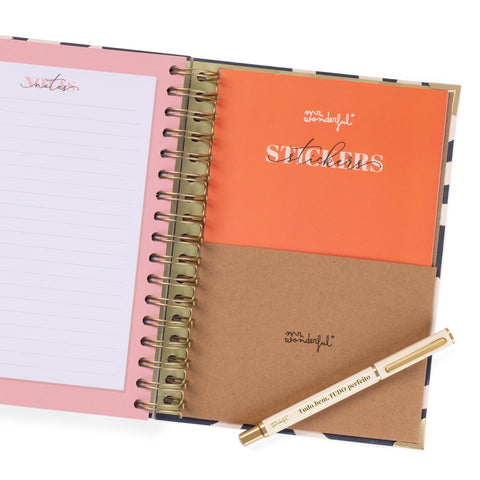 Conjunto Agenda 25-26 + Caneta - Tudo Perfeito