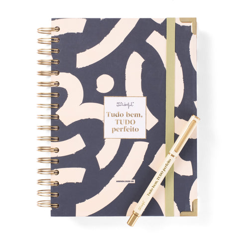 Conjunto Agenda 25-26 + Caneta - Tudo Perfeito