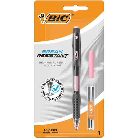 Lapiseira Break Resistant 0.7mm com Borracha e Minas Bic