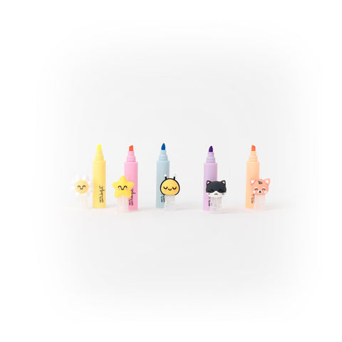 Conjunto Estojo + 5 Sublinhadores - Colour