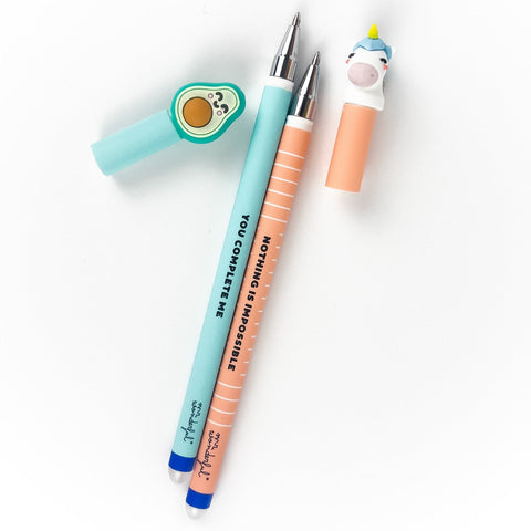 Conjunto 2 Canetas Bo Bo - Unicórnio+Abacate