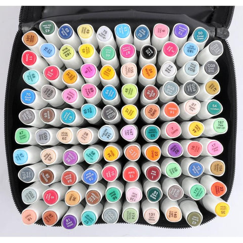 Marcadores de Colorir Base Álcool Ponta Dupla 100 Unidades Note!
