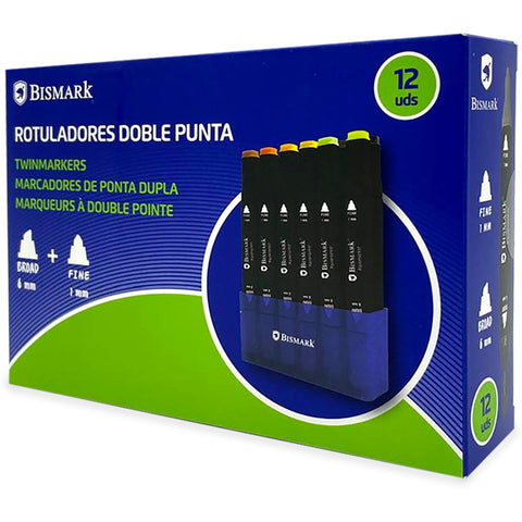 Marcadores Colorir 2 Pontas 12 Unidades Bismark