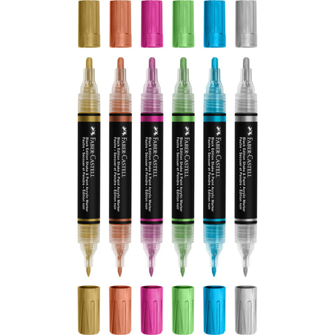 Marcador Acrilico Black Edition Tons Metálicos 6 Unidades Faber-Castell