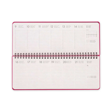Agenda 12 Meses 2026 - Planner Framboesa