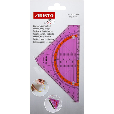 Esquadro Geométrico 16Cm Geoflex Rosa Aristo Fegol