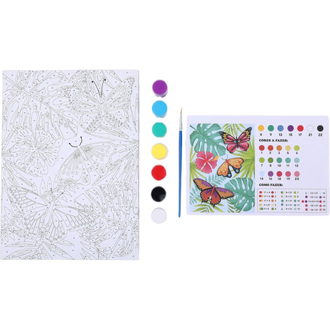 Kit por Números com Tela e Aguarelas (várias opções)