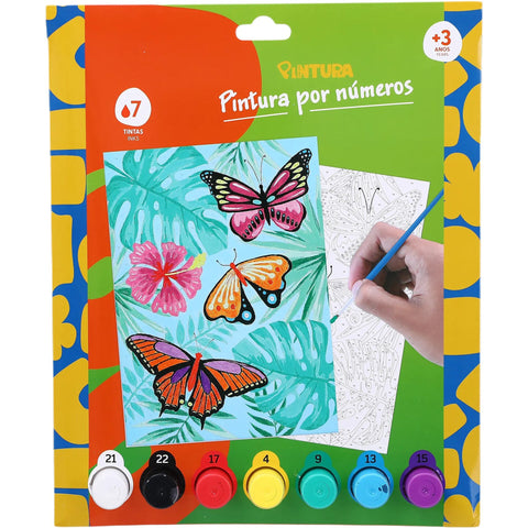 Kit por Números com Tela e Aguarelas (várias opções)
