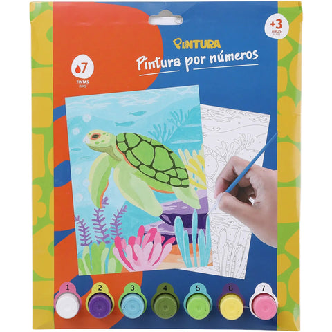 Kit por Números com Tela e Aguarelas (várias opções)