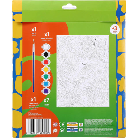 Kit por Números com Tela e Aguarelas (várias opções)