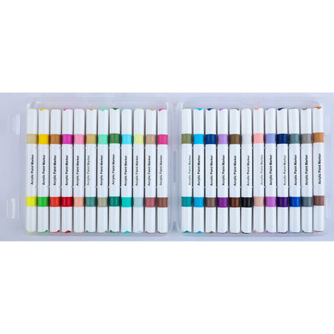 Marcadores de Colorir Ponta Dupla Tinta Acrílica