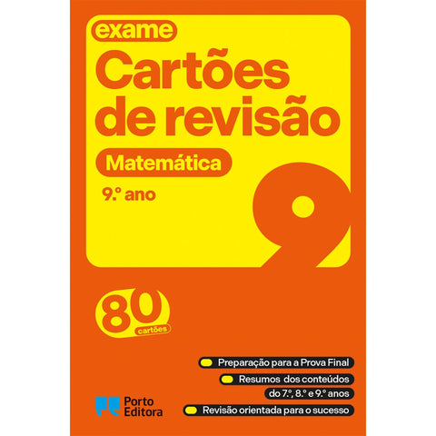 Cartões de Revisão - Livro Matemática - 9.º Ano - Prepara-Te para as Fichas de Avaliação: Português, Matemática e Estudo do Meio