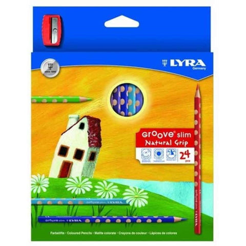 Lápis Cor Slim+Afia Para Esquerdinos 24 Unidades Lyra