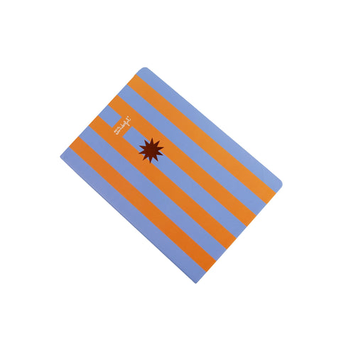 Caderno A5 Riscas - Azul E Laranja