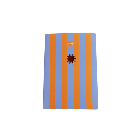 Caderno A5 Riscas - Azul E Laranja