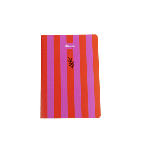 Caderno A5 Riscas - Rosa E Vermelho
