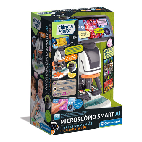 Clementoni - Kit Ciência & Jogo Microscópio Smart AI