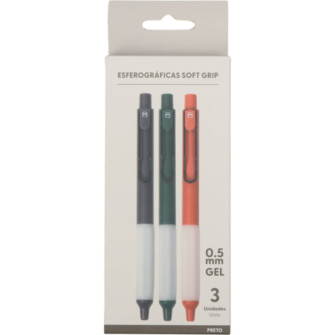 Esferográficas Gel 0.5 Preta com Soft Grip Office Prime