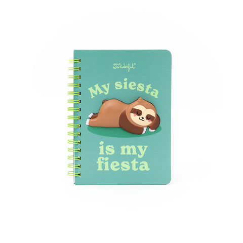 Caderno Formato A5 3D Preguiça -Siesta My Fiesta
