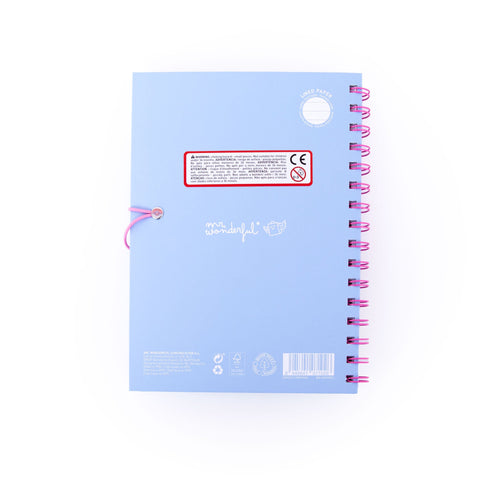 Conjunto Caderno A5, Charms E Caneta - Azul