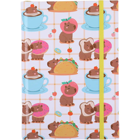 Caderno A5 Pautado com Fita 96 Folhas Capívara