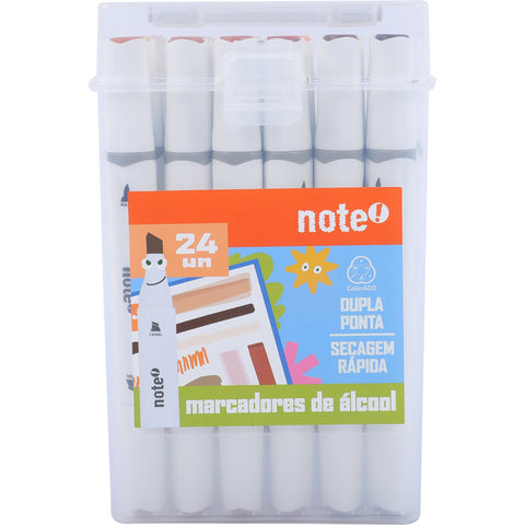 Marcadores de Colorir Ponta Dupla Cores Skin 24 Unidades Note!