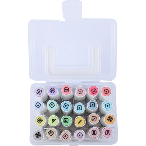 Marcadores de Colorir Ponta Dupla Cores Pastel 24 Unidades Note!
