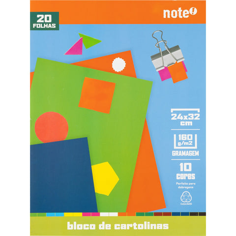 Bloco Cartolinas A4 20 Folhas de 10 Cores Note!