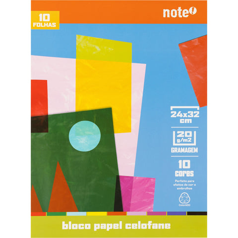 Bloco de Papel Celofane 24x30cm 10 Follhas Note!