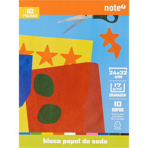 Bloco de Papel Seda 24x32cm 10 Folhas Note!