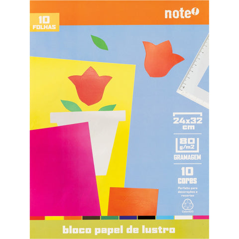 Bloco de Papel de Lustro A4 10 Folhas Note!