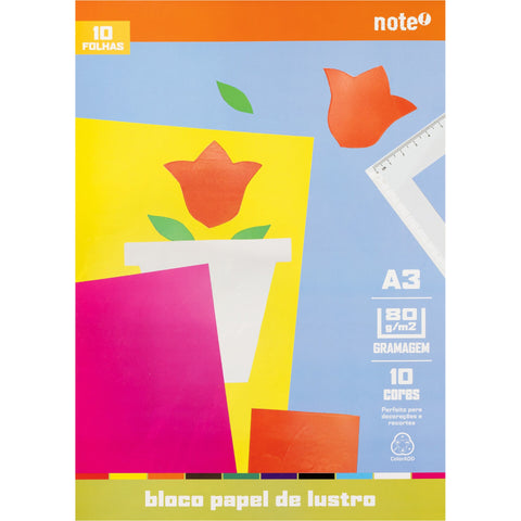 Bloco de Papel de Lustro A3 10 Folhas Note!