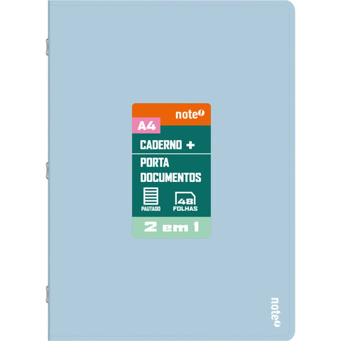 Caderno Agrafado A4 Pautado 2 em 1 Pastel (várias opções) Note!