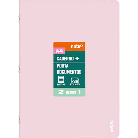 Caderno Agrafado A4 Pautado 2 em 1 Pastel (várias opções) Note!