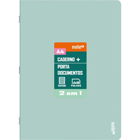 Caderno Agrafado A4 Pautado 2 em 1 Pastel (várias opções) Note!