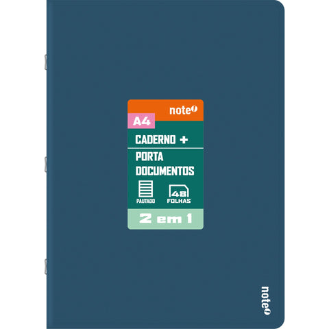 Caderno Agrafado A4 Pautado 2 em 1 (várias opções) Note!