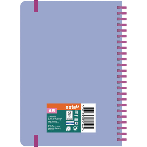 Caderno Espiral A5 Capa Soft Pautado (várias opções) Note!